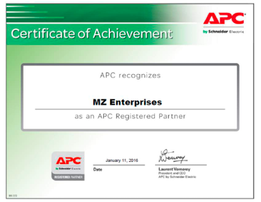APC by Schneider Electric Certificate